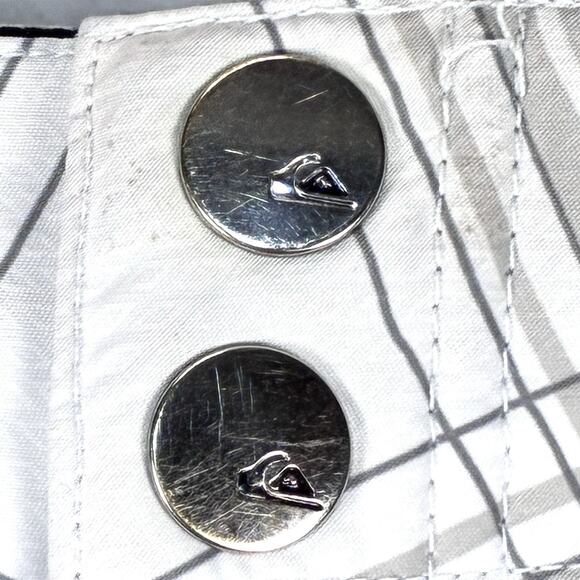 Quiksilver Mens 32 White Gray Plaid Amphibian Hybrid Stretch Board Beach Shorts - Picture 3 of 12